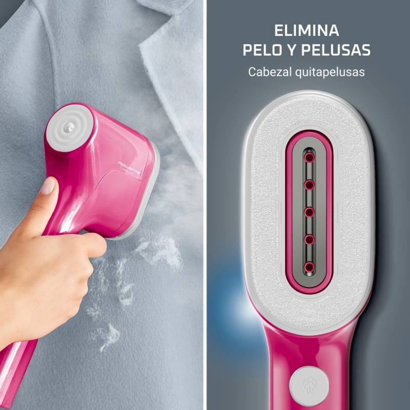 Plancha de vapor vertical – Rowenta Pure Pop DR2023, 1300 W, 20 g/min, 70 ml, Rosa