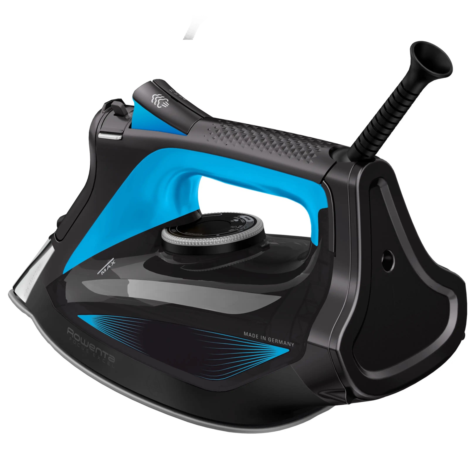 Plancha de vapor – Rowenta DW5310D1 Focus Excel, 2700 W, 180 g/min, Suela Microsteam 400 HD Láser, 150 ml, Azul metalizado y negro