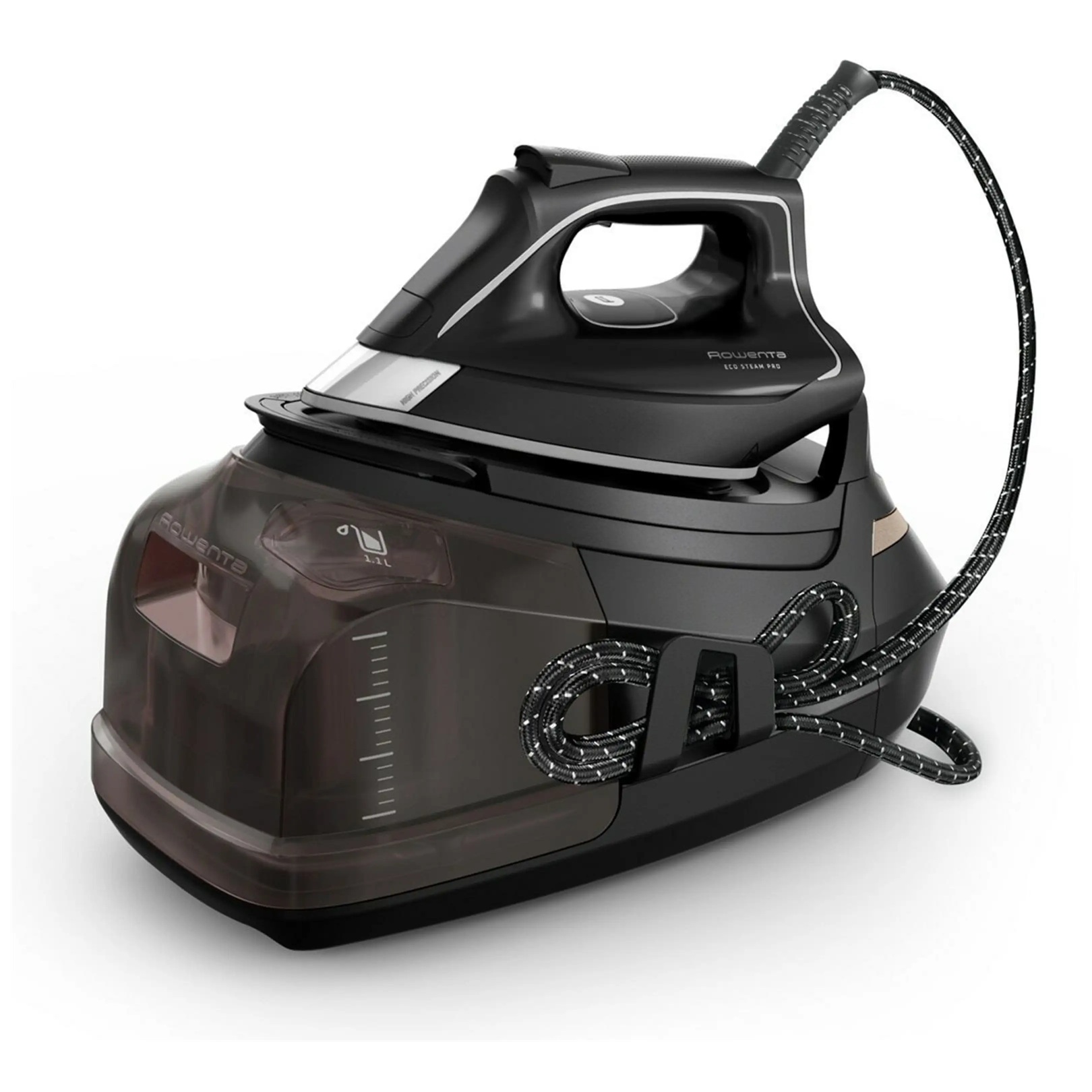 Centro de planchado – Rowenta Eco Steam Pro DG9662F0, 2800 W, 8 bar, 600 g/min, 1,3 L, Negro